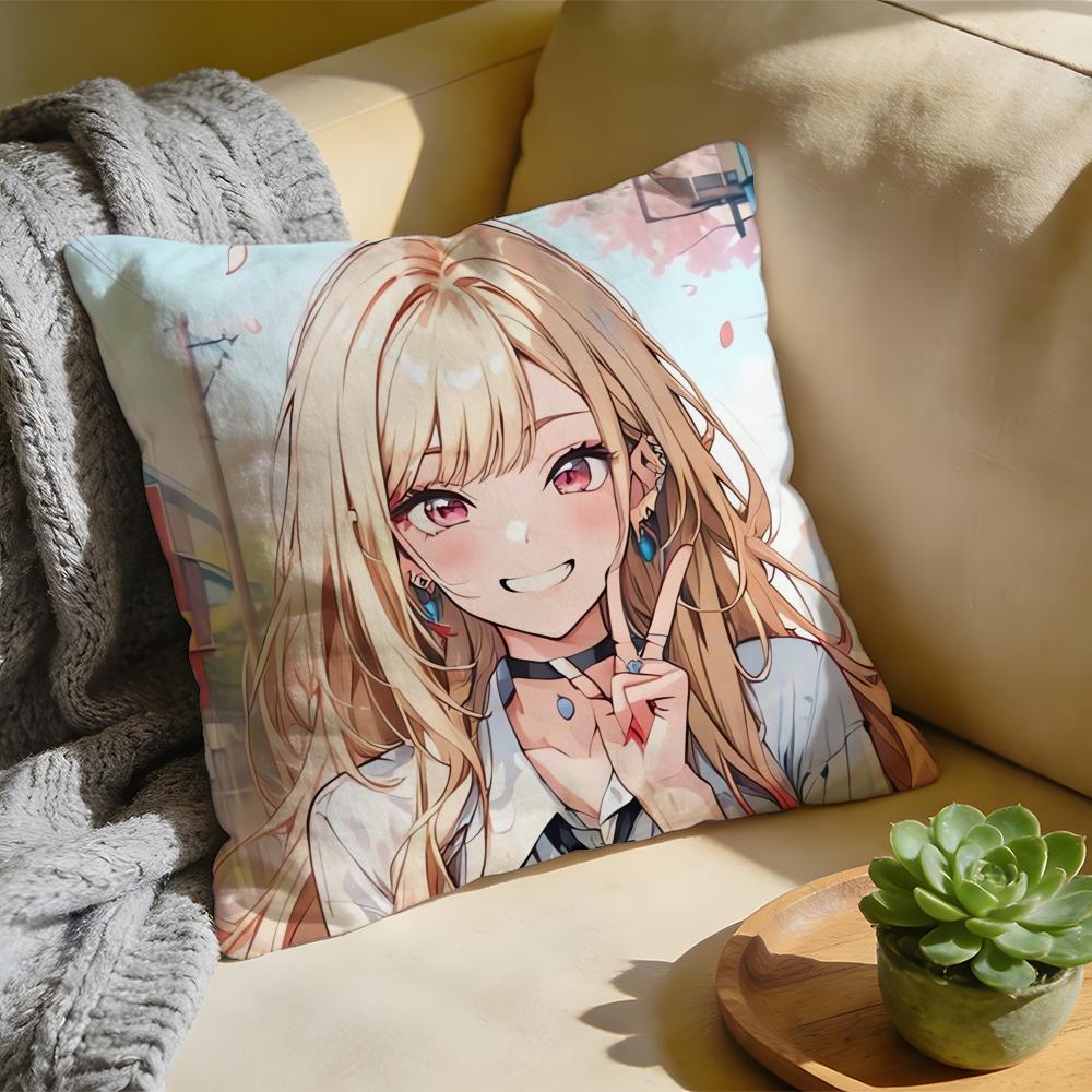 Cushion Cover Washed Linen Soft Breathable Decorative Case for Sofa Home Pillow Cover My DDress Up Darling Anime