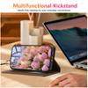 For iPhone 16e Case RFID Blocking Wallet Stand Rhombus Leather Phone Cover with Wrist Strap