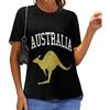 Australia Kangaroo T-Shirts for Women Round Neck Short Sleeve Tee Shirt Graphic Summer Top 2XL