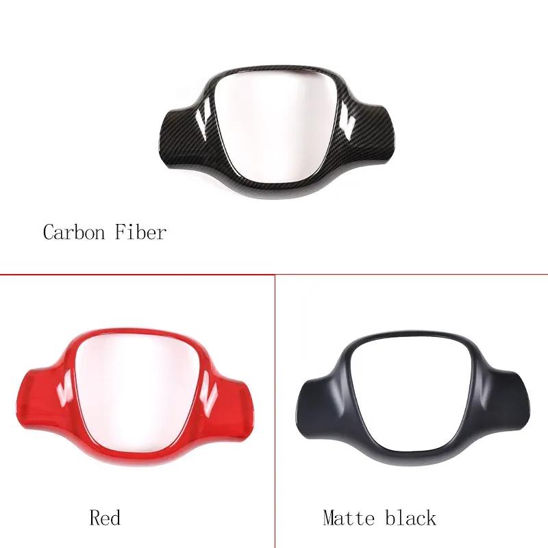For Mercedes Benz Smart Fortwo 451 2009 2010 2011 2012 - 2015 Car Steering Wheel Frame Cover Trim Accessories ABS Carbon Fiber
