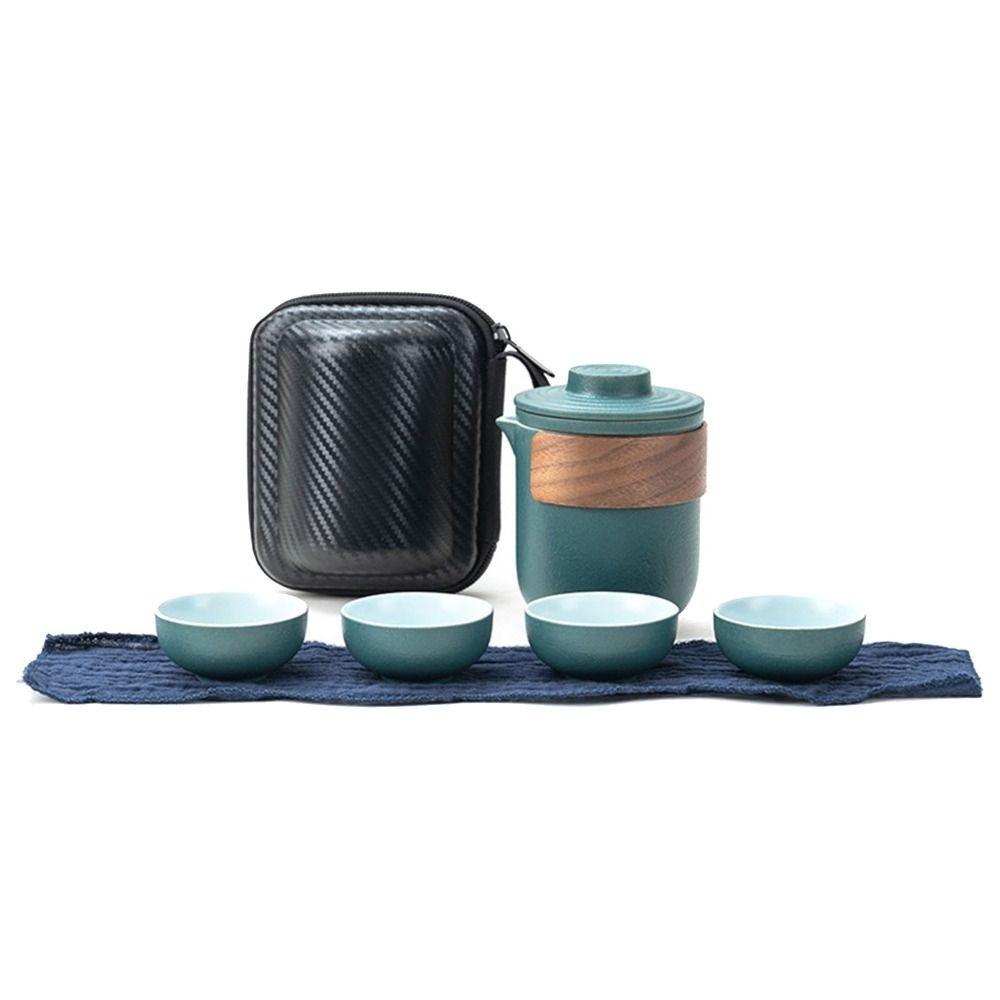 Durable Anti Burn Travel Tea Set Portable Mini Ceramic Teapot With Storage Bag Tea Infuser Set Outdoor Use