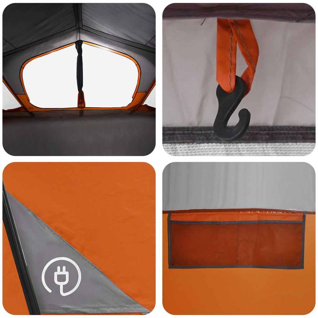 Cabin Tent with Roof Gray and Orange 480 x 273 x 205 cm