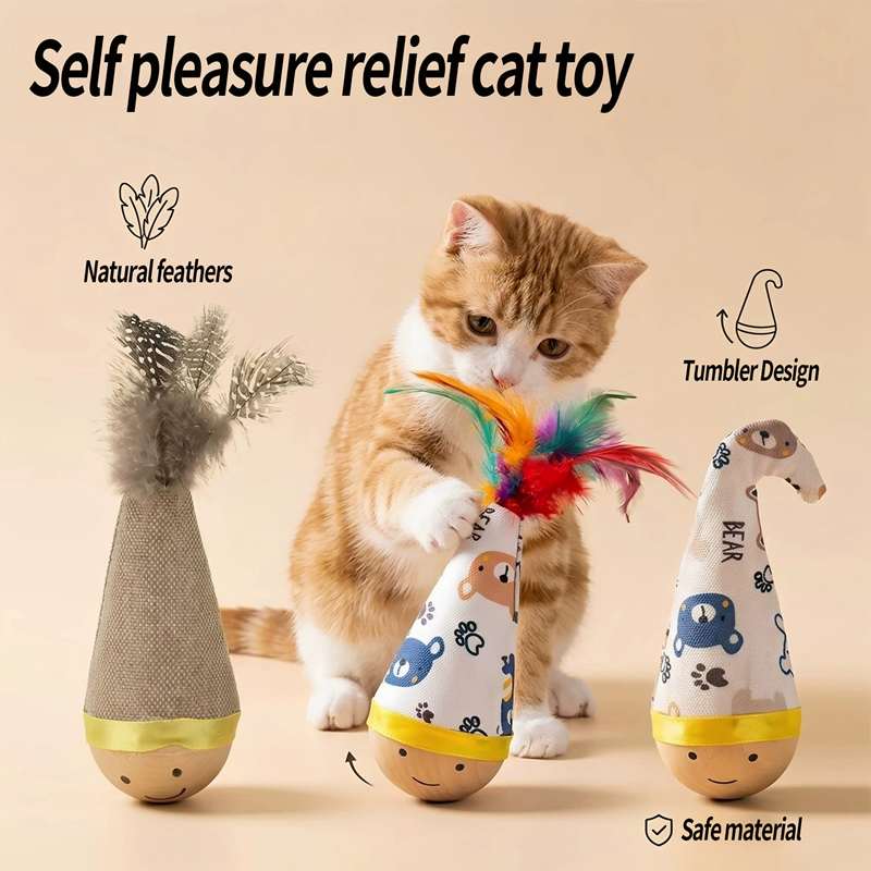 1/2/5pcs Cat Toy Swing Toy Dynamic Shaking Interactive Game Specially Designed Cats Independent Playtime Feather Style Pet Toy