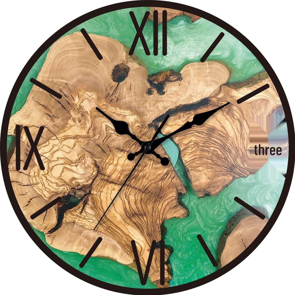 Nordic Minimalist Wood Grain Acrylic Silent Wall Clock for Living Room Decor