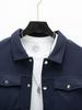 2024 Men's Casual Solid Color Single-Breasted Long-Sleeved Jacket - European & American Style.