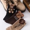5 Pairs Women's Brown Retro Mid-tube Socks Autumn Winter Warm Pile Socks College Style Socks