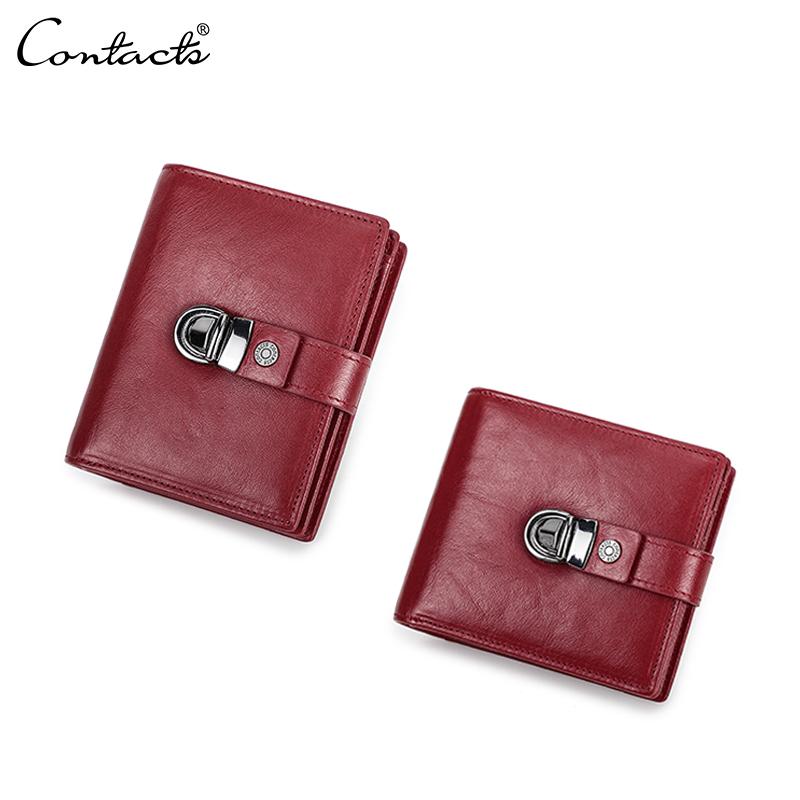 

Красное масло Кожа Короткий кошелек Женщины Мода Кошелек Мини Rfid Держатель карты Женщина Молния Монета Карманный замок Пряжка Двустворчатые кошельки