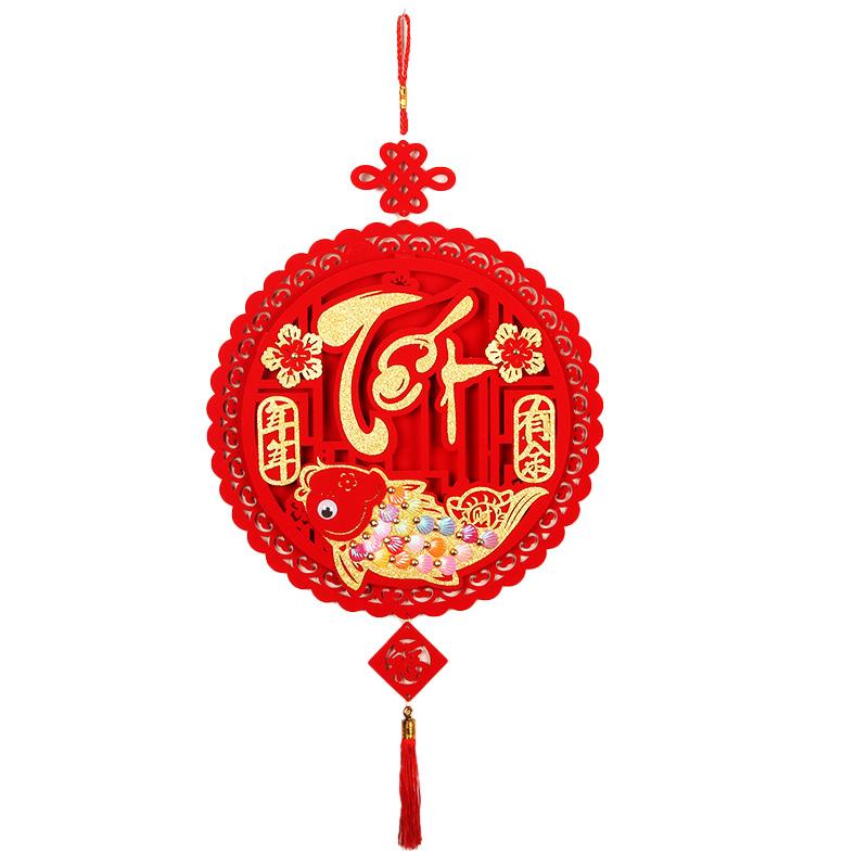 1Pc Red Blessing Fu Character Traditional Pendants Spring Festival Vietnamese Thickened Vietnam Lucky Ornament New Year Pendant