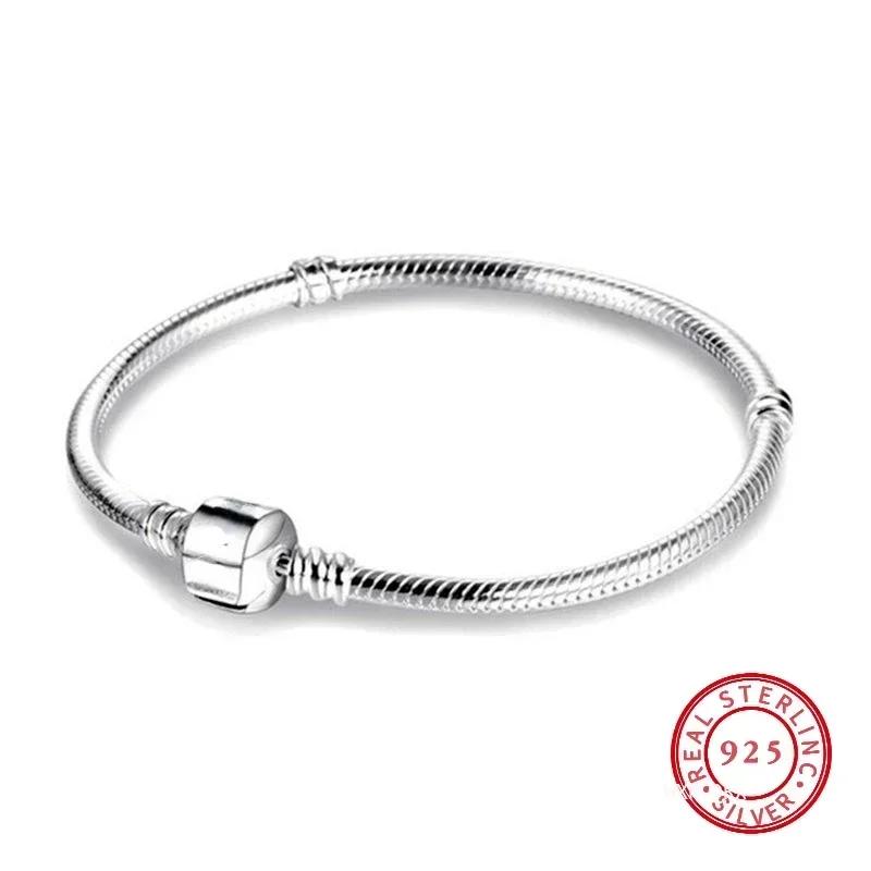 S925 Silver Classic Letter Bracelet Fit Original Design Charm Beads DIY Women's Fine Jewelry