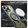 Military Armor Shockproof Case For iPhone 11 12 13 14 15 Plus 16 Pro Max 360° Rotating Ring Holder TPU Frame Plastic Phone Cover