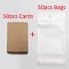50 Jeux de Cartes pour Boucles d'Oreilles et 50 Pièces de Sacs Cartes d'Exposition pour Colliers Boucles d'Oreilles Sacs Auto-adhésifs Carte en Papier Kraft pour Emballage de Bijoux DIY