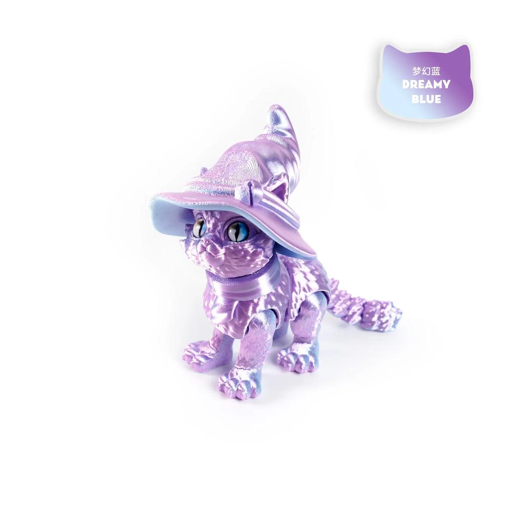 3D Printed Magic Cat Animals Toys Realistic Hairless Figurine Articulated Cat Fidget Toy for Cat Lover Collector Home Decoration