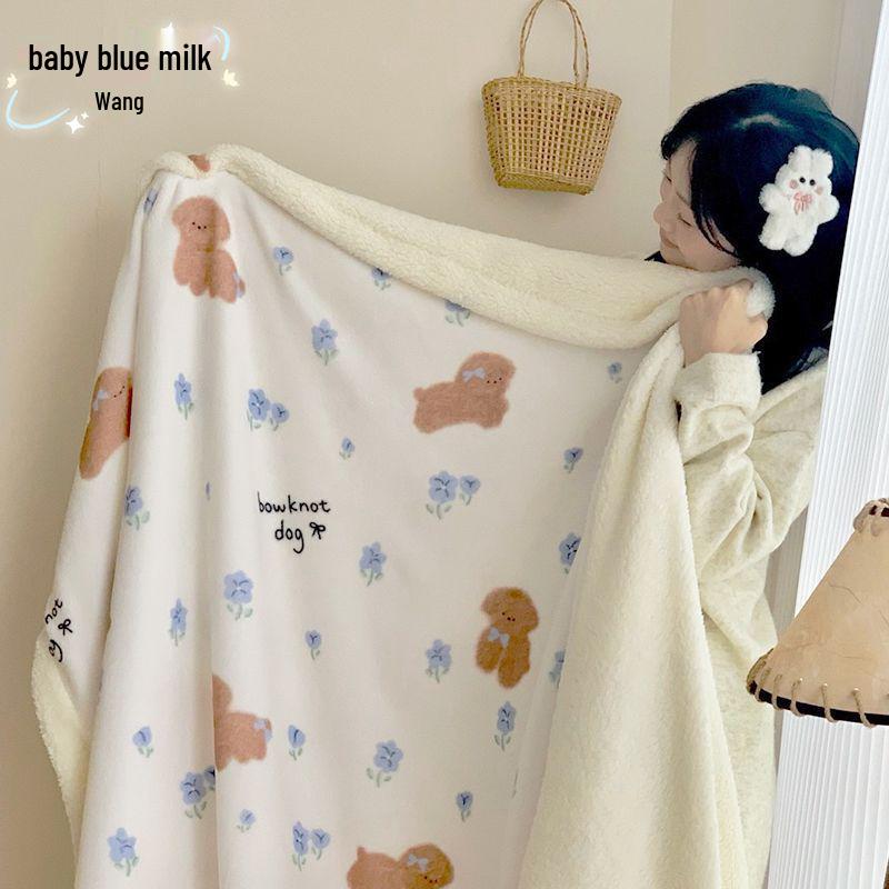 Cozy Lamb Fleece Blanket - Soft, Warm Shawl for Office, Sofa, or Dorm Naps.