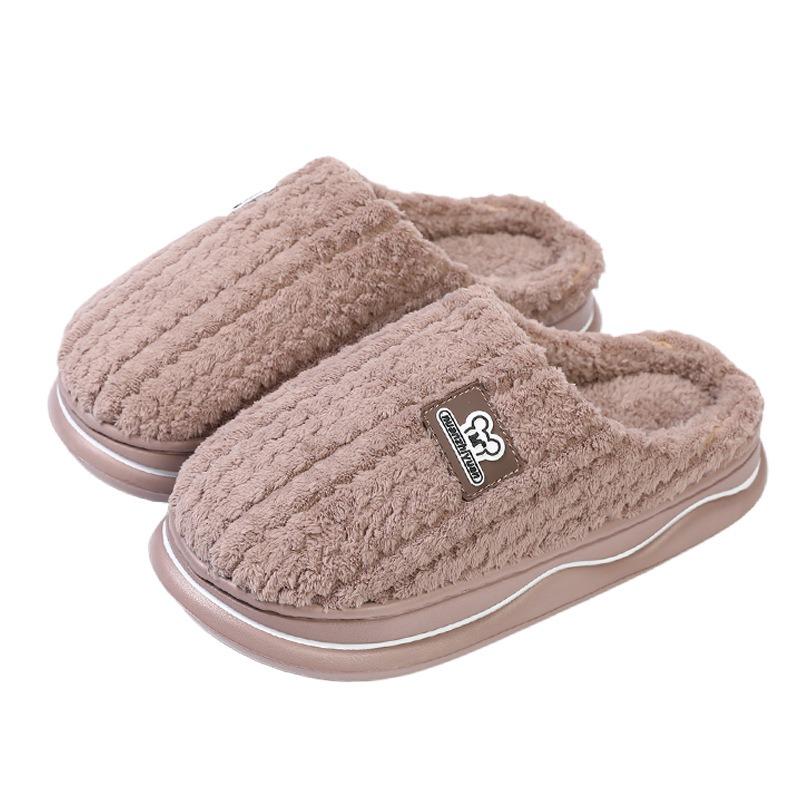 Cixi Thermal Cotton Slippers Men's Winter Indoor Home Thick Bottom Couple Velvet Bag Head Slippers Women