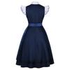 Women’s Classic Flared Dress with Ruffled Sleeves and Waist for Costume or Daily Wear