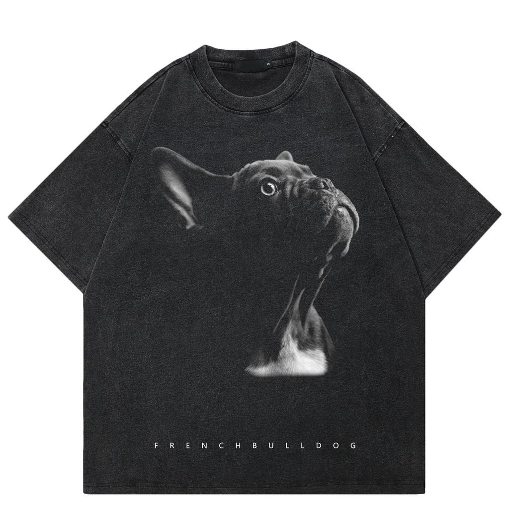 2026 Nytt Inom Streetwear Kort Hond Tryckt Punk Toppar Sommar Vintage Överdimensionerad Y2k T-shirt Bomull Vintage Kortärmade T-shirts Toppar