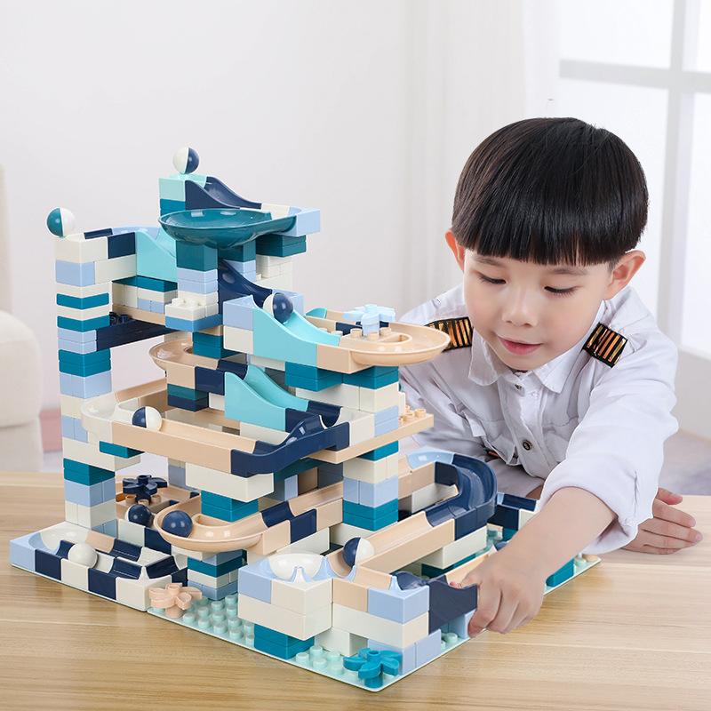 Marble Race Run Blocks Maze Ball Track Building Blocks Plastic Funnel Slide Big Size Bricks DIY