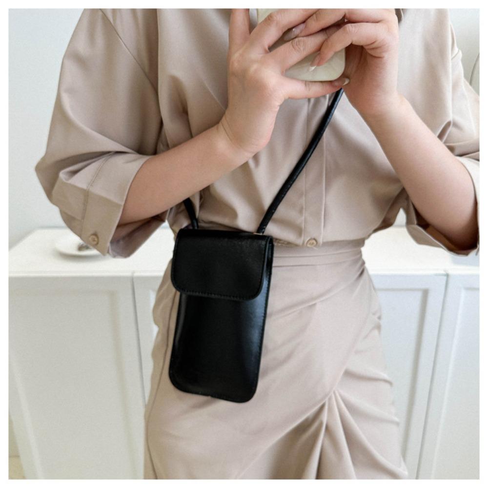 Casual Women Bags Pu Wallets Solid Color Cell Phone Purse Lady Crossbody Shoulder Bag Handbag Female Money Bags Messenger Bag