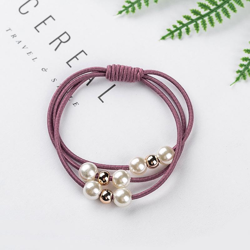 

Эластичные резиновые ленточки украшенные жемчугом горячий розовый