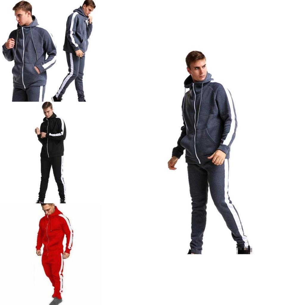 Premium 2pcs Mens Tracksuit Set With Zip Hooded Coat And Comfortable Joggers