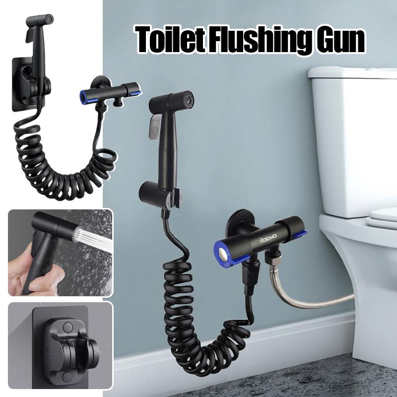 Toilet Spray Gun High Boost Faucet Flusher Nozzle 304 Stainless Steel Toilet Water Gun Handheld Bidet Sprayer Set Self Cleaning