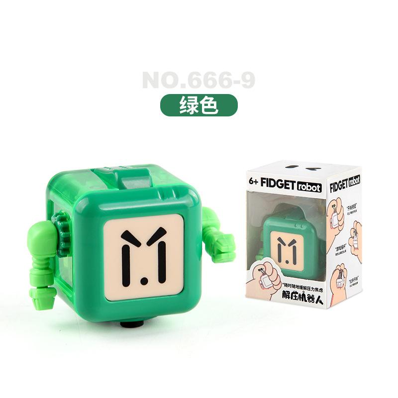 Strange Decompression Dice Fingertip Spinner Cartoon Robot Rubik'S Cube Dice Decompression Toy