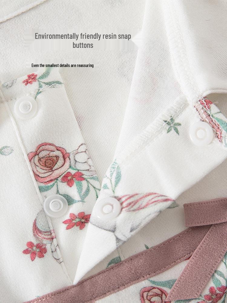 Pure Cotton Newborn Baby Girl Onesie - Spring & Autumn Triangle Bodysuit