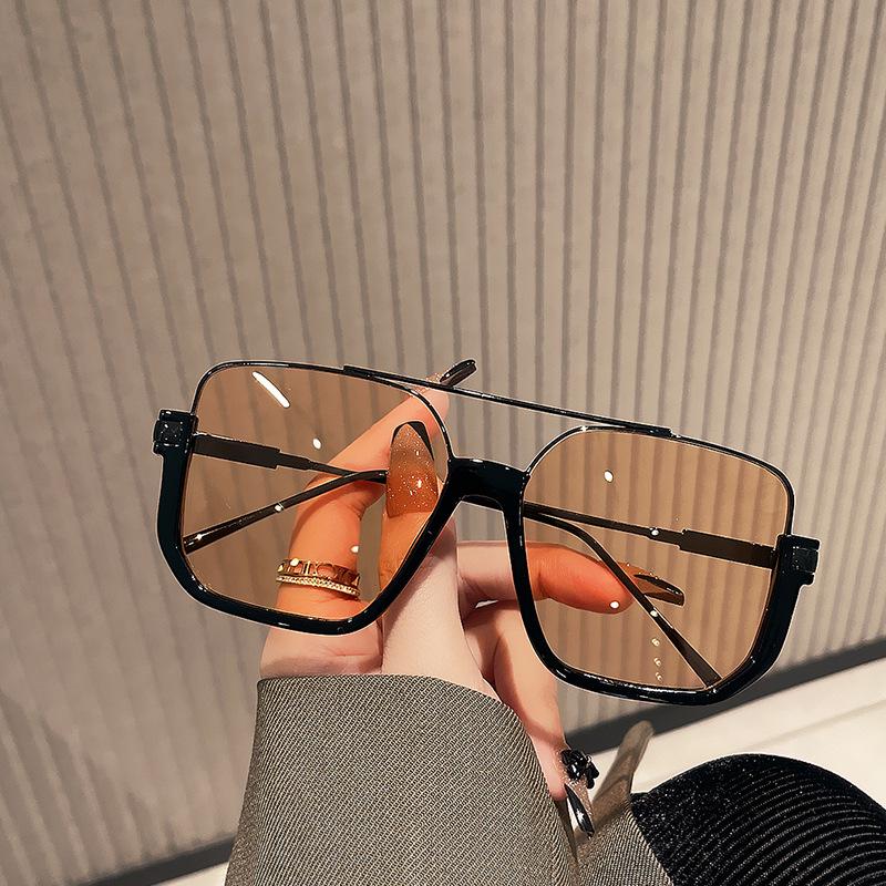 2023 Korean Style Retro Large Frame Double Bridge UV Protection Sunglasses for Driving.