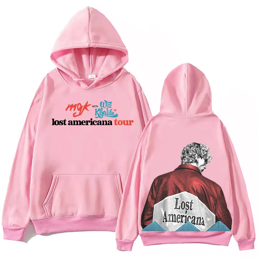 MGK Lost Americana Tour Machine Gun Kelly Худи Харадзюку Хип-Хоп Пуловер Топы Свитшот Подарок S