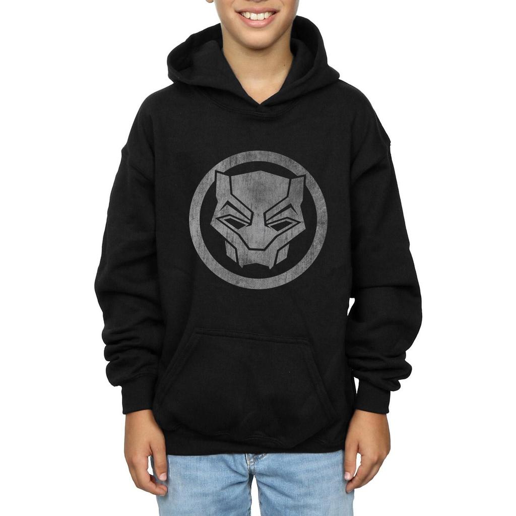 Marvel Boys Black Panther Distressed Icon Hoodie