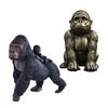 Gorilla Resin Statue, Sitting Monkey Figurine Sculpture, Industrial Home Decor for Living Room Office Desk Bookshelf, Industrial Modern Home Decor