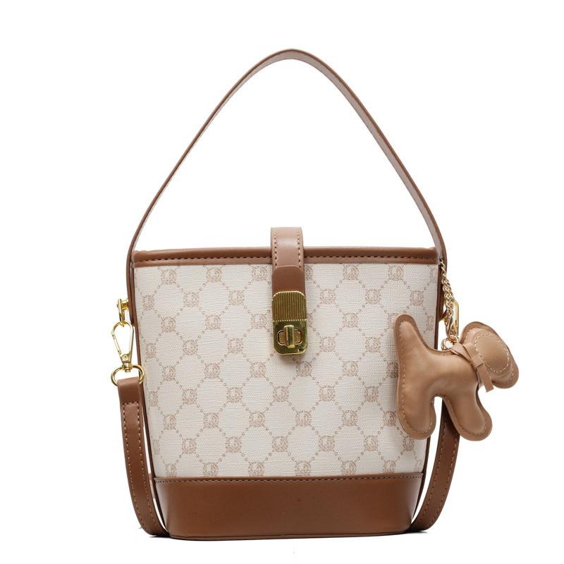 Premium Handbag Printed Temperament Bucket Bag Foreign Style Versatile Shoulder Messenger Bag