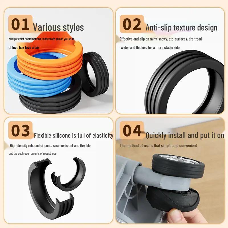 

Новичок 0.18: Износостойкие бесшумные резиновые накладки на колеса для чемоданов Other