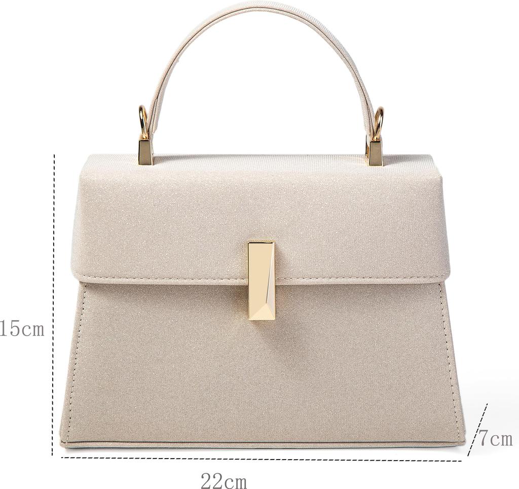 SUNSPOT Party Bag, Wedding Bag, Large, 2-Way Pleated, Women's HandbagShoulder Bag, Suitable for Receptions and Guests (Beige)