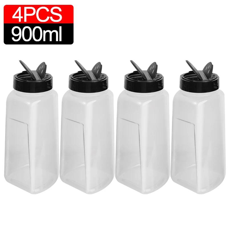Portable Spices Seasoning Shaker Bottles Sugar Salt Pepper Jars BBQ Condiment Dispenser Empty Plastic Container Kitchen Gadgets
