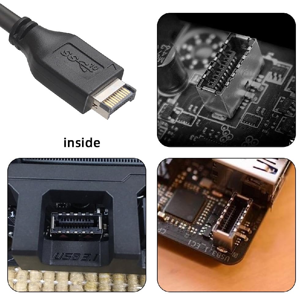 Xiwai 10Gbps 4-Port Hub Front Panel USB 3.1 Type-A & Type-C To Motherboard Type-E Connector Cable for 10Gbps 5.25" CD-ROM Bay Tray