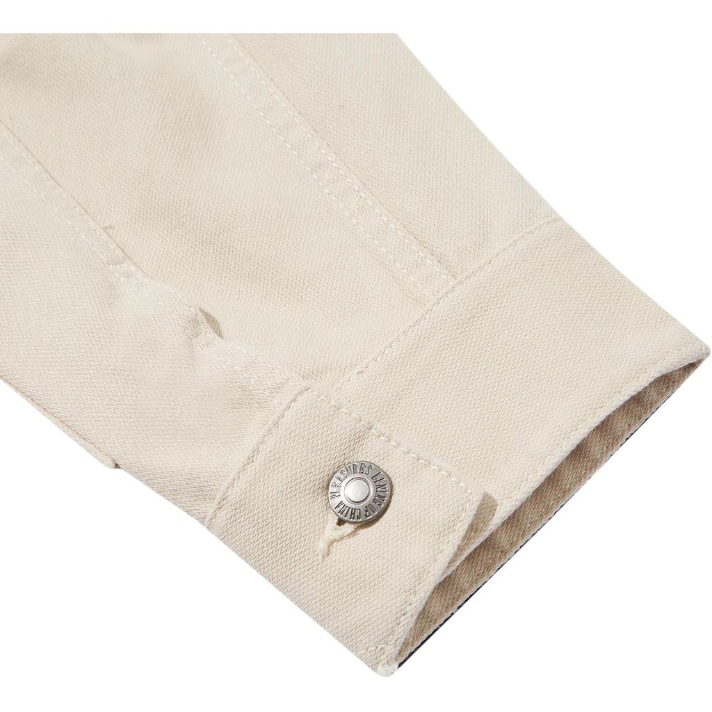 Li Ning X Pleasures Collaboration Color Block Letter Print Casual Loose Jacket Men Jacket Oatmeal-Gray AFDT861-2