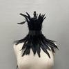 Sexy Lace Stitching Women Neck Sleeve Faux Feather Fake Collar Punk Party Cosplay False Scarf Fashion Accessories