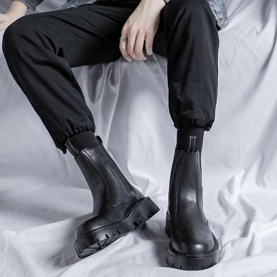 British High-end Men Boots Chelsea Boots High Top Men's Shoes Casual Interior Height Increasing Boots Botas Para Hombre