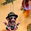 Car 2D Acrylic Monkey Pendant Personalized Decor Pendant Rearview Mirror Monkey Hanging Ornament for Auto Cartoon Xmas Tree