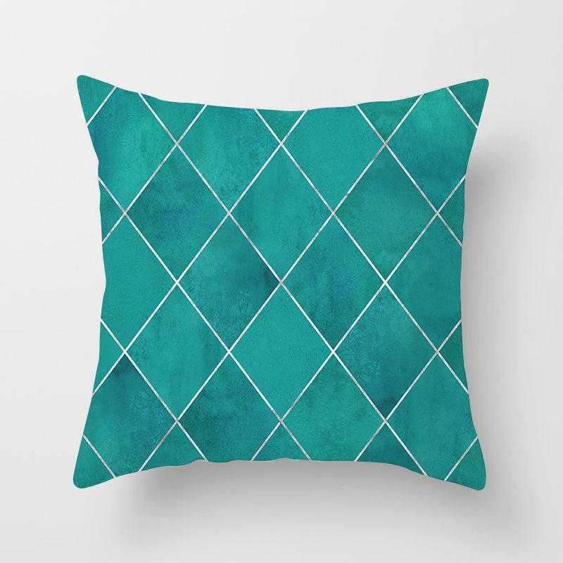 Retro Green Geometric Pillow Case Home Sofa Pillow Cushion Cover Tatami