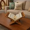 Flower Pattern Wooden Quran Holder Elegant Style Hollow Out Holy Book Shelf Detachable Recipe Storage Rack Islamic Muslim