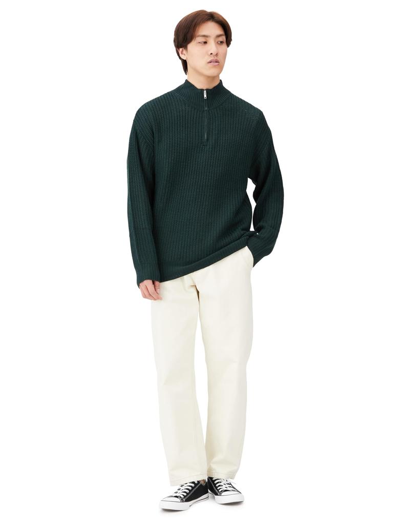 Improves Men's Half-Zip Ribbed Knit Sweater, Dark Green