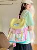 Color-Block Casual Backpack for Elementary School Girls - Large Capacity, Japanese Style