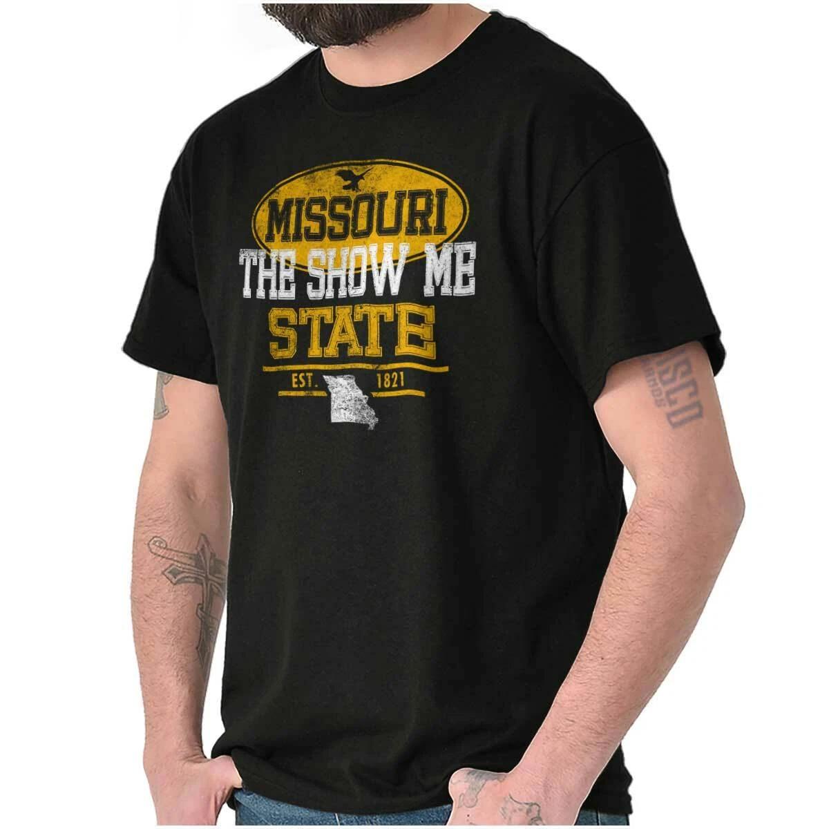 Missouri Show Me State University Sports MO Adult Short Sleeve Crewneck Tee XXXL