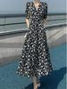 Elegant Floral Print Dress: Fresh Forest Girl Style, Simple and Gentle, Age-Reducing, Waist-Cinching Design