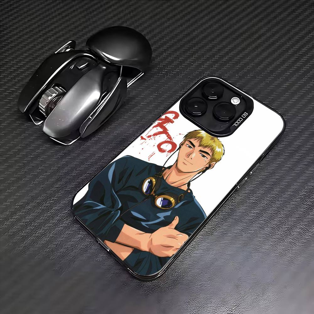 Great T-Teacher Onizukas Anime Phone Case For iPhone17,16,15,14,13,12,11 Plus,Pro Max Colored Silver Plated Inside Cover