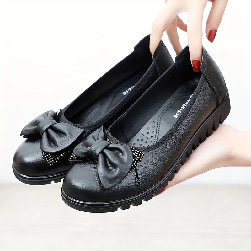 2025 Spring/Autumn Middle-Aged and Elderly Mother Shoes Genuine Leather Soft Sole Women's Leather Shoes Comfortable and Slip-Resistant