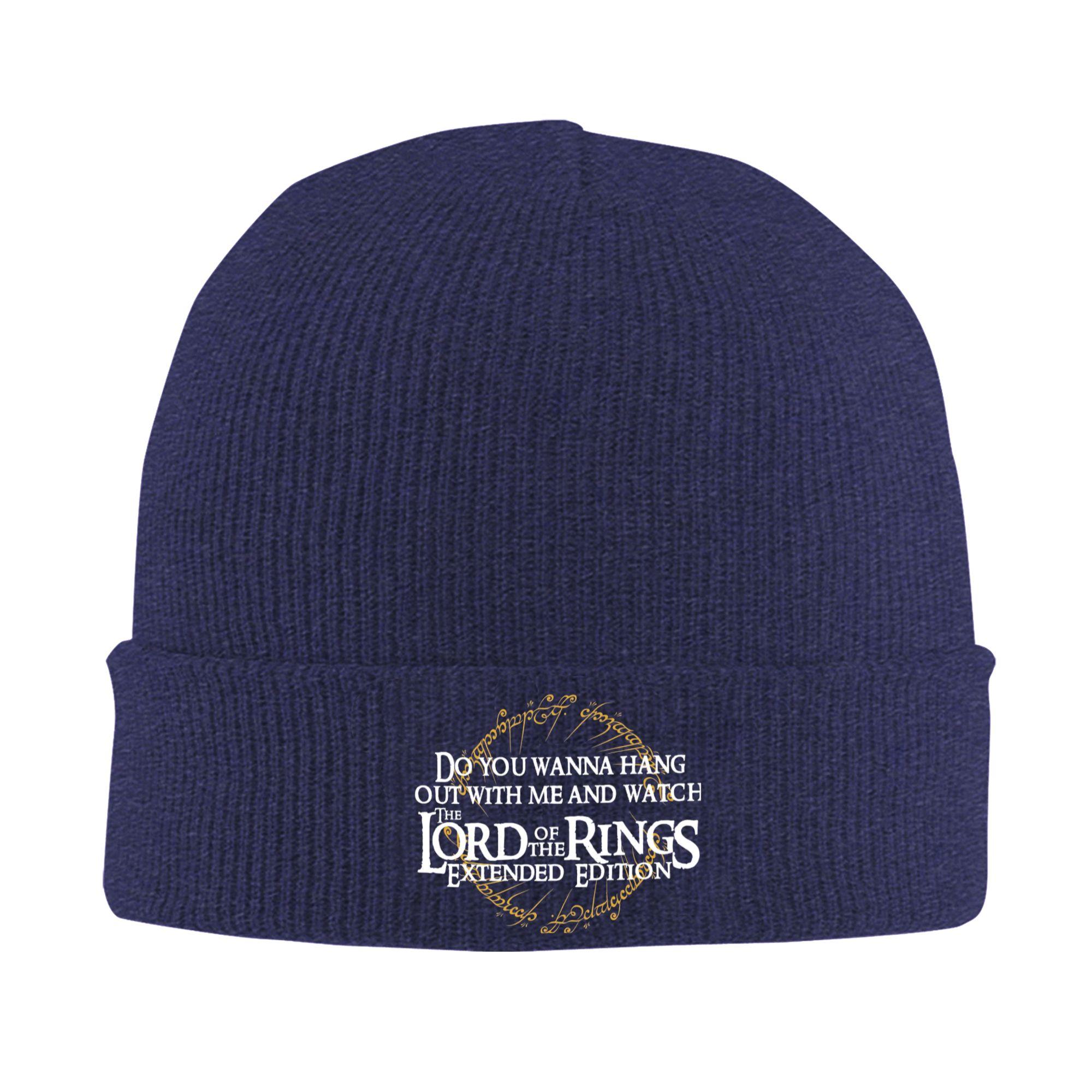 

Hang Out and Watch L-Lords of The Rings Knit Hat Beanies Winter Hat Warm Acrylic Casual Caps for Unisex Women Gift One Size