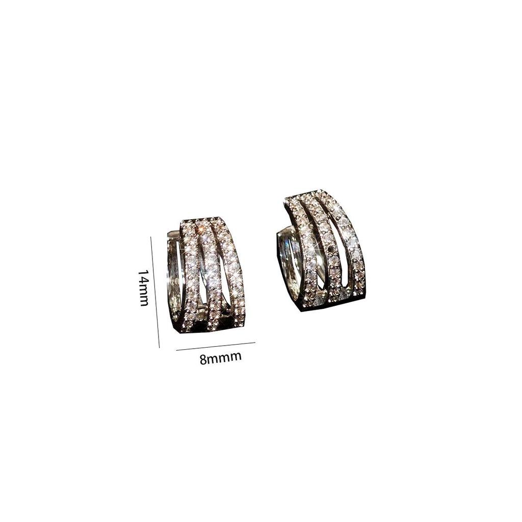 Japanese & Korean Elegant Zircon Multi-Layer Ear Cuff Hoops